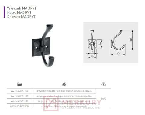WIESZAK MEBLOWY MADRYT CZARNY MAT RETRO SKLEP INTERNETOWY MERKURY WIESZAK MEBLOWY MADRYT CZARNY MAT RETRO SKLEP INTERNETOWY MERKURY
