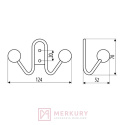 Wieszak meblowy GAMET WS34 czarny mat/ drewno MERKURY Akcesoria Meblowe