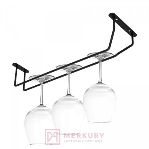 Wieszak na kieliszki jednorzędowy chrom połysk 350mm MERKURY Akcesoria Meblowe Wieszak na kieliszki jednorzędowy chrom połysk 350mm MERKURY Akcesoria Meblowe