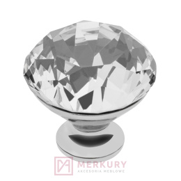 Gałka kryształowa Crystal Palace CRPB, chrom połysk, fi 40mm GTV SKLEP INTERNETOWY MERKURY AKCESORIA MEBLOWE MARIUSZ ADAMCZYK