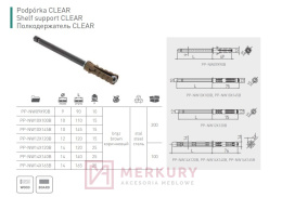 Ramię niewidoczne PP-NW10X145B brązowy MERKURY Akcesoria Meblowe