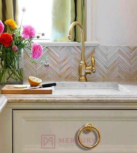 Uchwyt meblowy GILDO 09213Z04200.11 złoty połysk fi 42mm MERKURY Akcesoria Meblowe