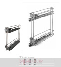 Kosz Cargo Mini CESTELLO JOLLY AEC 135 chrom połysk mocowanie boczne 200mm MERKURY Akcesoria Meblowe