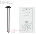 Noga stołowa regulowana fi 60mm stal szczotkowana inox H-820mm MERKURY Akcesoria Meblowe