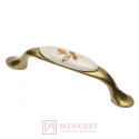 Uchwyt porcelanowy GTV 728P stare złoto porcelana autumn rose 96mm MERKURY Akcesoria Meblowe