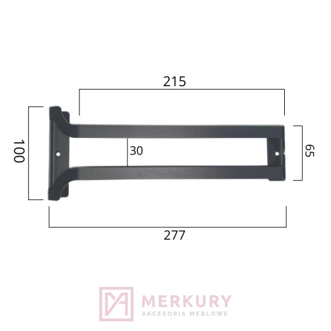 Wieszak na kieliszki jednorzędowy czarny mat MERKURY Akcesoria Meblowe