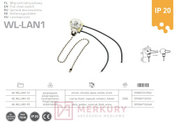 Włącznik łańcuszkowy GTV AE-WLLAN1 chrom połysk MERKURY Akcesoria Meblowe