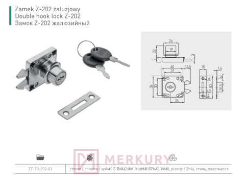 Zamek mablowy GTV żaluzjowy harmonijkowy ZZ-202 chrom połysk MERKURY Akcesoria Meblowe Zamek mablowy GTV żaluzjowy harmonijkowy ZZ-202 chrom połysk MERKURY Akcesoria Meblowe