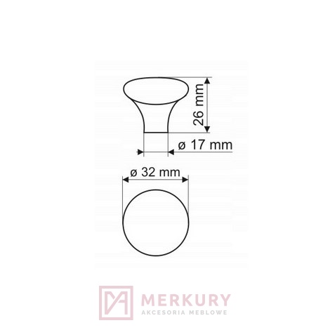Gałka porcelanowa GP20 porcelana mleczna kwiat niebiesko-różowy fi 32mm MERKURY Akcesoria Meblowe