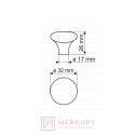 Gałka porcelanowa GP20 porcelana mleczna kwiat brązowy fi 32mm MERKURY Akcesoria Meblowe