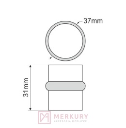 Odbojnik drzwiowy samoprzylepny, fi 37mm, buk MERKURY Akcesoria Meblowe