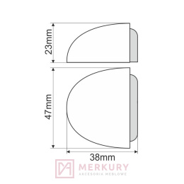 Odbojnik drzwiowy samoprzylepny buk MERKURY Akcesoria Meblowe