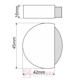 Odbojnik drzwiowy samoprzylepny dąb MERKURY Akcesoria Meblowe