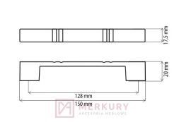 Uchwyt meblowy DN49 stal szczotkowana inox 128mm MERKURY Akcesoria Meblowe