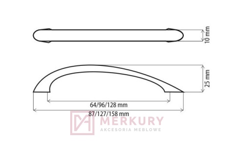 Uchwyt meblowy DN83 stal szczotkowana inox 128mm MERKURY Akcesoria Meblowe Uchwyt meblowy DN83 stal szczotkowana inox 128mm MERKURY Akcesoria Meblowe