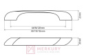 Uchwyt meblowy DN92, stal szczotkowana inox,  128mm MERKURY Akcesoria Meblowe