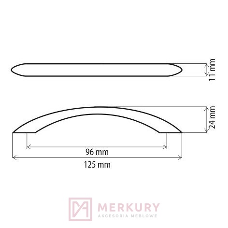 Uchwyt meblowy DS26 satyna mat 96mm MERKURY Akcesoria meblowe Uchwyt meblowy DS26 satyna mat 96mm MERKURY Akcesoria meblowe