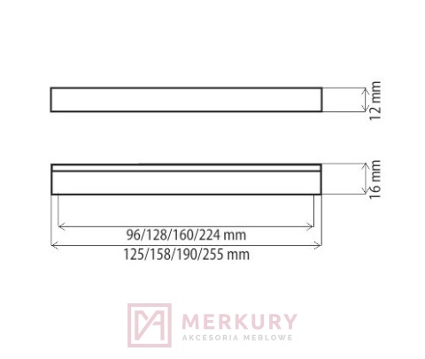 Uchwyt meblowy DU02 czarny mat 128mm MERKURY Akcesoria Meblowe Uchwyt meblowy DU02 czarny mat 128mm MERKURY Akcesoria Meblowe