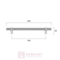 Uchwyt meblowy FANO, czarny mat, 192mm MERKURY Akcesoria Meblowe