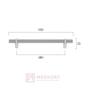 Uchwyt meblowy FANO, czarny mat, 480mm MERKURY Akcesoria Meblowe