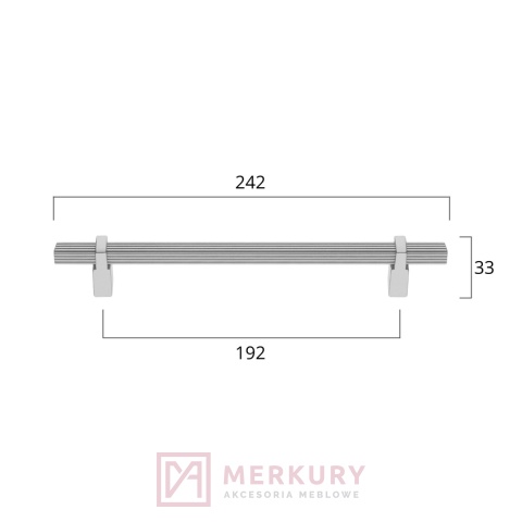 Uchwyt meblowy FANO antracyt 192mm MERKURY Akcesoria Meblowe