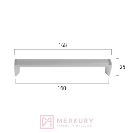 Uchwyt meblowy LORETO, czarny mat, 160mm MERKURY Akcesoria Meblowe