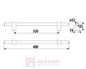 Uchwyt meblowy GAMET RE44 czarny mat 320mm MERKURY Akcesoria Meblowe