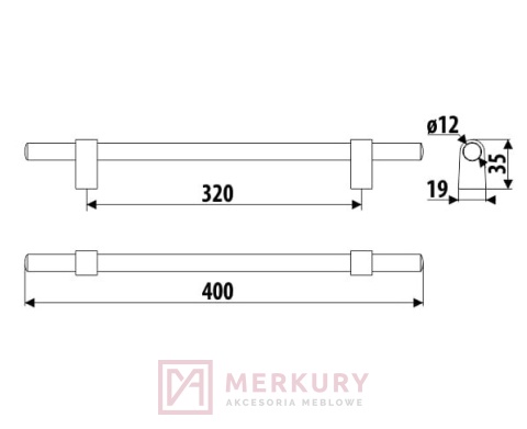 Uchwyt meblowy GAMET RE44 złoty mat 320mm MERKURY Akcesoria Meblowe Uchwyt meblowy GAMET RE44 złoty mat 320mm MERKURY Akcesoria Meblowe