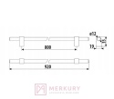 Uchwyt meblowy GAMET RE44 czarny mat 800mm MERKURY Akcesoria Meblowe