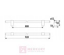 Uchwyt meblowy GAMET RE44 czarny mat 800mm MERKURY Akcesoria Meblowe