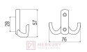 Wieszak meblowy DW13, chrom połysk MERKURY Akcesoria Meblowe