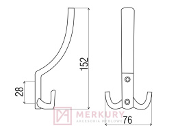 Wieszak meblowy DW14, satyna mat, MERKURY Akcesoria Meblowe