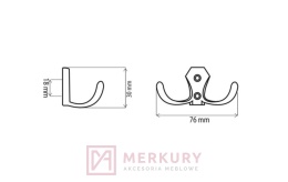 Wieszak meblowy DW89 aluminium mat MERKURY Akcesoria Meblowe