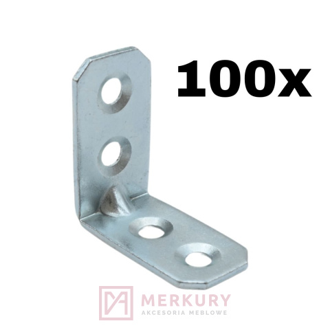 100x Kątownik łącznik meblowy 30x30x16mm MERKURY Akcesoria Meblowe