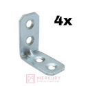 4x Kątownik łącznik meblowy 30x30x16mm MERKURY Akcesoria Meblowe