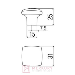 Gałka meblowa KL05 aluminium mat MERKURY Akcesoria Meblowe