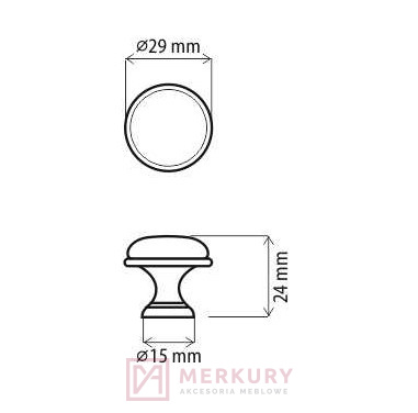 Gałka porcelanowa DG19 stare złoto porcelana mleczna z kłosem fi 29mm MERKURY Akcesoria Meblowe