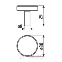 Gałka meblowa GAMET GU18 aluminium mat fi30mm MERKURY Akcesoria Meblowe