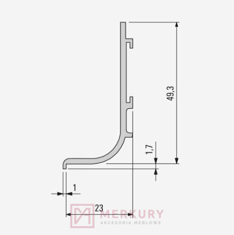 Listwa korytkowa pozioma L 28.0102.07.G 5000mm złota MERKURY Akcesoria Meblowe Listwa korytkowa pozioma L 28.0102.07.G 5000mm złota MERKURY Akcesoria Meblowe
