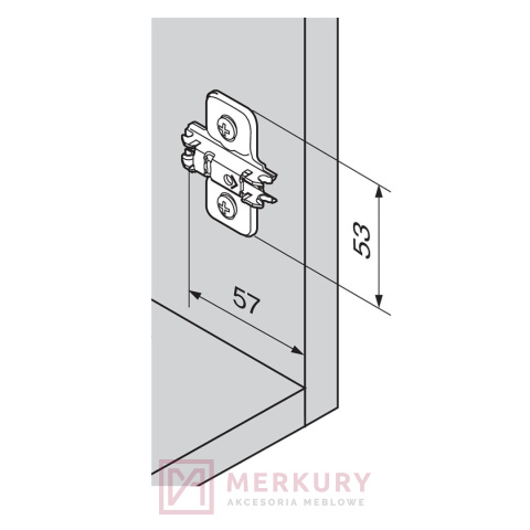 Prowadnik krzyżakowy do zawiasu CLIP BLUM 173L6130, czarny onyks, H=3mm MERKURY Akcesoria Meblowe Prowadnik krzyżakowy do zawiasu CLIP BLUM 173L6130, czarny onyks, H=3mm MERKURY Akcesoria Meblowe