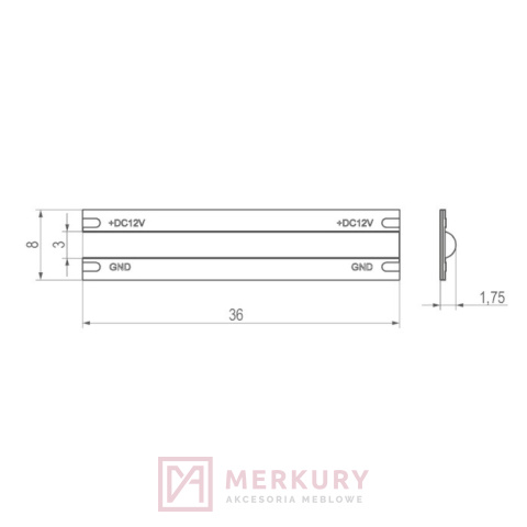 Taśma SHINE LED COB 8mm 8W/m neutralny biały MERKURY Akcesoria Meblowe
