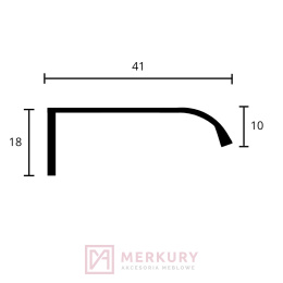 Uchwyt krawędziowy EDGE STRAIGHT czarny szczotkowany L-350mm MERKURY Akcesoria Meblowe