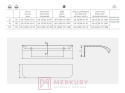 Uchwyt meblowy GTV HEXA czarny mat 192/225mm MERKURY Akcesoria Meblowe