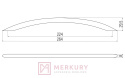 Uchwyt meblowy DN39 chrom połysk 224mm MERKURY Akcesoria Meblowe