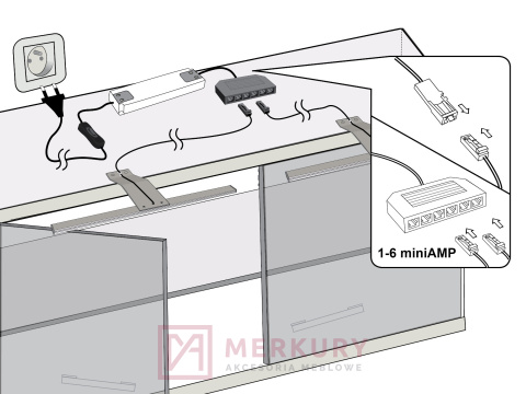 Lampa wysięgnikowa LED LWL-1 NEPTUN 4W 12V zimny biały aluminium MERKURY Akcesoria Meblowe Lampa wysięgnikowa LED LWL-1 NEPTUN 4W 12V zimny biały aluminium MERKURY Akcesoria Meblowe