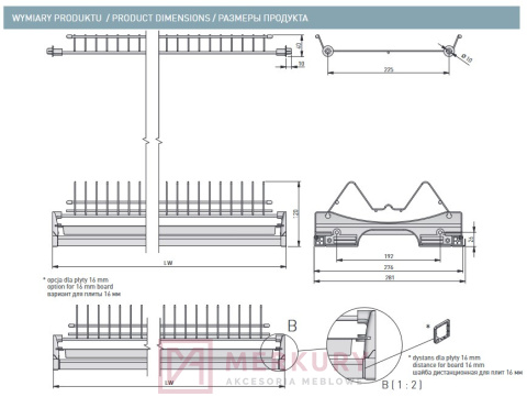 Ociekarka dwupoziomowa GTV BASIC 1 do szafki 90cm biały MERKURY Akcesoria Meblowe