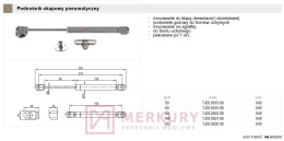 Podnośnik gazowy TJ03.0502.08.049 120N srebrny MERKURY Akcesoria Meblowe