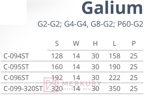Uchwyt meblowy GALIO GALIUM C-096ST.G3 złoty połysk NOMET MERKURY Akcesoria Meblowe Uchwyt meblowy GALIO GALIUM C-096ST.G3 złoty połysk NOMET MERKURY Akcesoria Meblowe