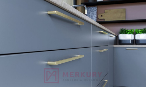 Uchwyt meblowy NYXA złoty szczotkowany 320mm MERKURY AKcesoria Meblowe Uchwyt meblowy NYXA złoty szczotkowany 320mm MERKURY AKcesoria Meblowe