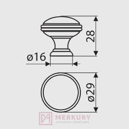 Gałka meblowa GR49 biała ze złotymi przetarciami fi 29mm MERKURY Akcesoria Meblowe Gałka meblowa GR49 biała ze złotymi przetarciami fi 29mm MERKURY Akcesoria Meblowe